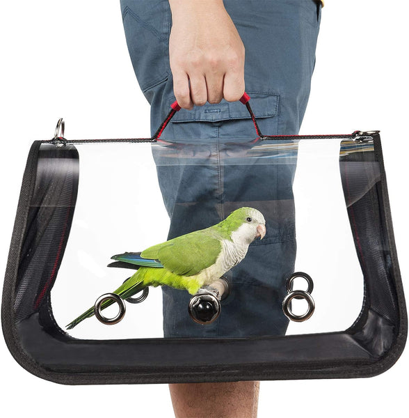 Colorday Lightweight Bird Carrier, Bird Travel Cage (Large 19 X 12 X 13, Black)