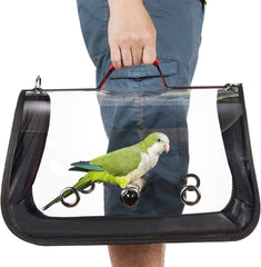 Colorday Lightweight Bird Carrier, Bird Travel Cage (Large 19 X 12 X 13, Black)