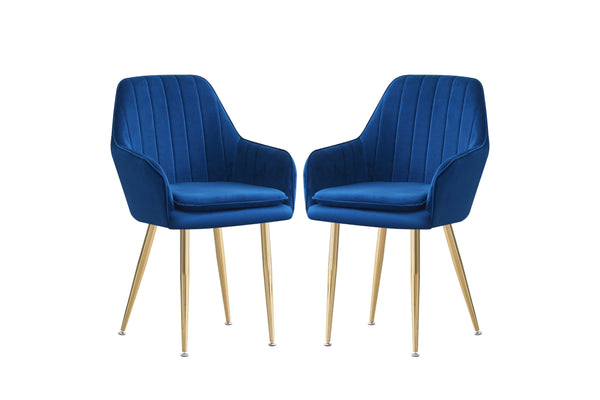 MOF Velvet Dining Chairs Kitchen Chairs Living Room Chairs with Sturdy Metal Legs Reception Chairs with Backrest and Padded Seat