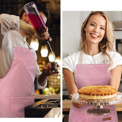 2PC Classic Design Striped Apron, Unisex Simple Criss Cross Apron For Kitchen Home Restaurant Coffee Shop Barbecue, Men's Workwear And Protective Clothing