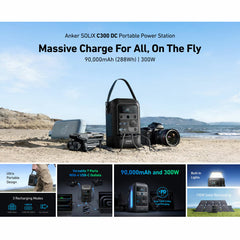 Anker C300X DC Portable Power Station + 100W Foldable Solar Panel