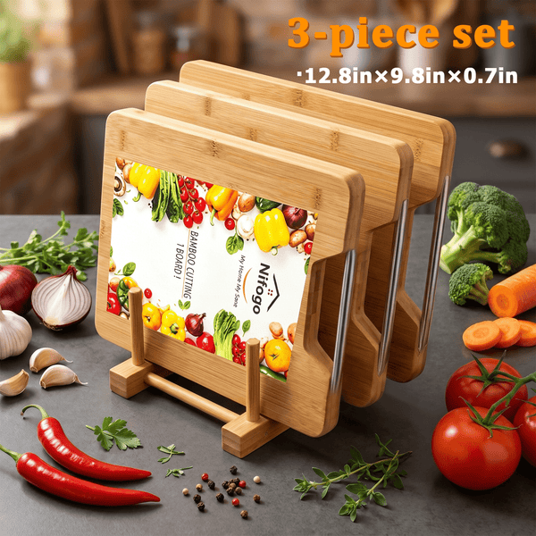 3/2/1pc Upgraded Large Chopping Board, High-quality Wooden Chopping Board, Food Safety, Durable Wood Blocks, Suitable for Meat, Cheese, Bread, Vegetables and Fruits, Ideal Kitchen Utensil, Perfect Gift for Families and Dormitories.