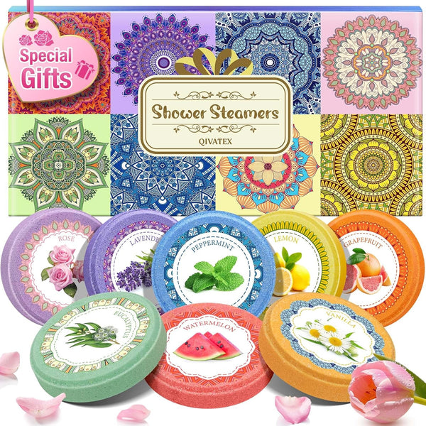 Gifts for Men: Shower Steamers Aromatherapy Men Birthday Gifts, Self Care Bath Bombs SPA Stress Relief, Gifts for Valentines, Thanksgiving, Christmas, Advent Calendar 2025 (8 Pack)
