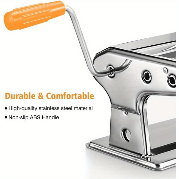 Pasta handmade pasta maker Pasta maker Sturdy handmade pasta cutter 3 in 1 stainless steel manual fresh pasta maker Dough roller Long pasta thin pasta thick pasta 0.5-3 mm thickness