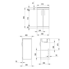 Tavistock Vesta 51.0 Cm Floor Mounted Vanity Unit in White