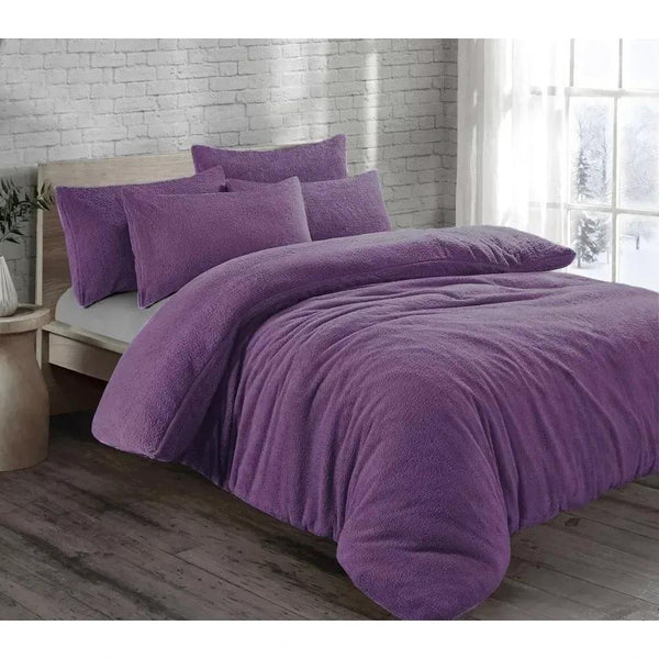 Teddy Fleece Duvet Cover with Pillow Case Thermal Warm Bedding Set