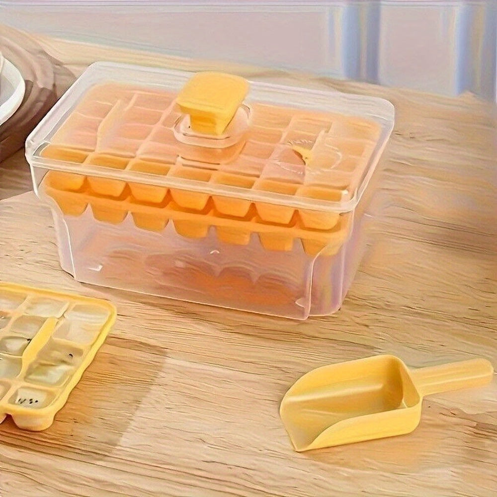 Double Layer 68 Grids Ice Cube Tray with Lid Party Bar Ice Cube Maker Mould Ice Storage Box, Long Ice Cube Tray, Ice Trays Molds, Ice Cube Container, Freezer Tray, Ice Block Tray, Drink Chilling Accessories, Home Bar Essentials, Compact Storage Box, Stack