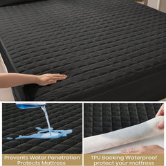 1 Waterproof Mattress Protector - Reusable Underpads, Solid Quilted Geometric Stitching Design, Thickened Durable Fabric, Suitable for Dorms, Camping, RVs And Hotels - Machine Washable, Mattress Waterproof, Camping Essentials, Modern Bed Cover