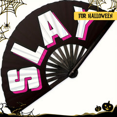 SoJourner Bags Rave Fan - Large Folding Fan - Clack Fan Hand Fan for Raves, Halloween, Burlesque, Rainbow Outfits for Women & Festival Accessories
