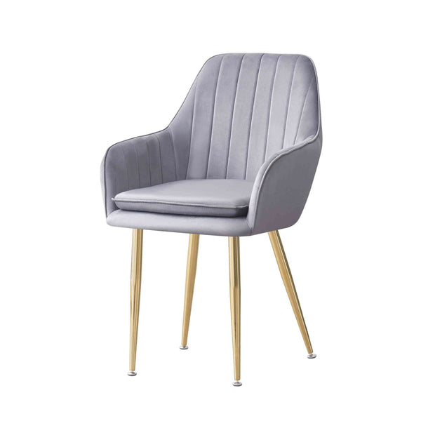 MOF Velvet Dining Chairs Kitchen Chairs Living Room Chairs with Sturdy Metal Legs Reception Chairs with Backrest and Padded Seat