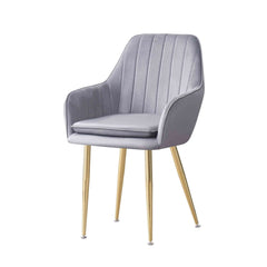 MOF Velvet Dining Chairs Kitchen Chairs Living Room Chairs with Sturdy Metal Legs Reception Chairs with Backrest and Padded Seat