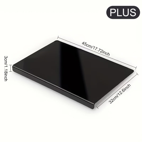 Large Black High-Tenacity PET Cutting Board With Protective Lip - Food-Safe Durable Countertop Protector For Kitchen Essentials, Scratch-Resistant Easy-Clean Design, Ideal For Holiday Gifts, Cutting Boards For Kitchen, Meal Preparation