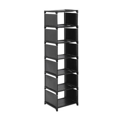 6/ 7/ 8 Tiers Metal Shoe Rack, Vertical Tall Narrow Shoe Rack Sturdy Free Standing Metal Shoe Shelf Storage Organizer, Multifunctional Shoe Cabinet, Space-saving Shoe Stand, Large Capacity Footwear Holder Corner Shoe Storage Rack for Closet Bedroom Entryw