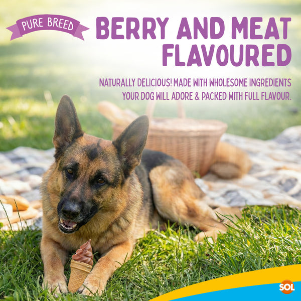 Pure Breed Snack Pack Dog Chews 2 Pack | Mint & Strawberry Ice-Cream Dog Treats | Healthy Low Fat Grain-Free Dog Snacks | Long Lasting Natural Chew for All Breeds | Daily Training Reward Treat