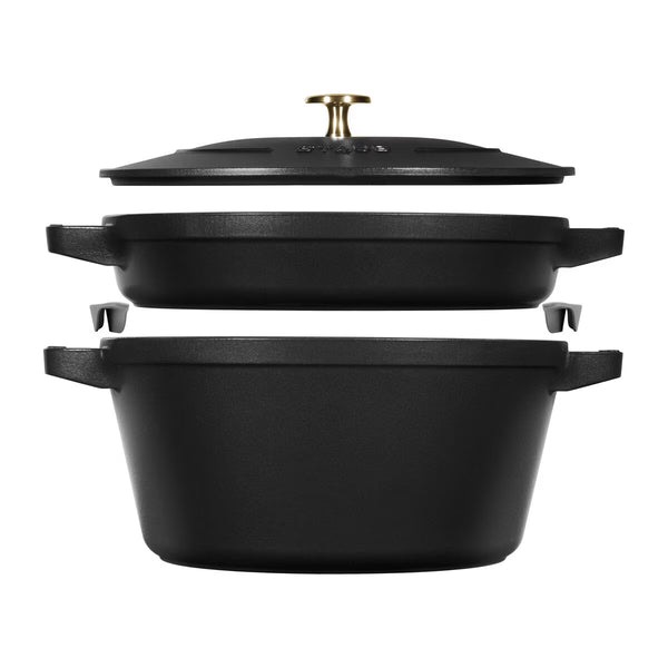 STAUB Stackable 2 Piece Pot Set in 3 Colours