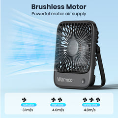 Warmco Quiet Mini USB Desk Fan - USB-Powered Portable Cooling Fan with Strong Wind, 3-Speed Adjustable Speeds & 180° Rotation, Compact Suitable for Home Office Desk, USB-Powered for PC, Laptop, Bedside, Small Room Cooling Device