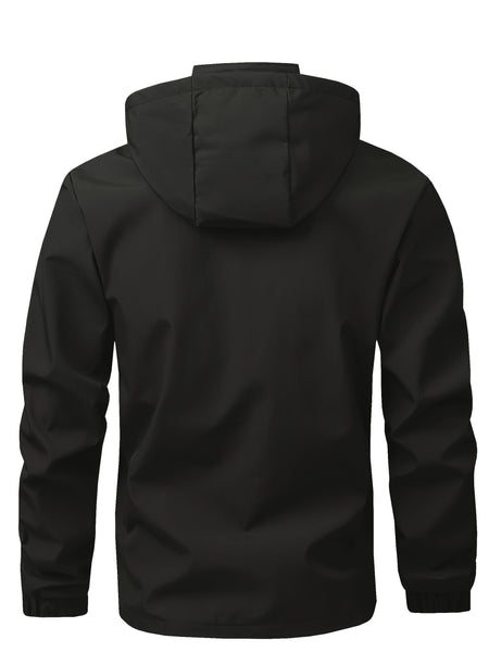 Men'S Outdoor Hooded Lightweight Jacket Sports Coat Inner Mesh Fabric