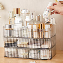 Makeup Organiser Storage Drawers, Stackable Skincare Cosmetic Organizer Acrylic Large, Tidy for Lipstick, Nail Care, Perfume, Jewelery, Brush, Vanity, Dresser, Bedroom, Bathroom