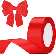G2PLUS White Stain Ribbons - 22M Thick Fabric Gift Wrap Ribbons for Crafting, Wedding & Valentine'S Day Decoration