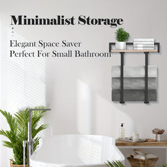 Wall-Mounted Towel Rack - Metal Towel Holder for Bathroom | Iron Shelf for Folding Large Towels, Contemporary Style, Suitable for Small Bathrooms or RV Camping