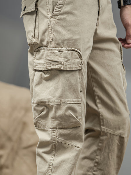 Men's Casual Cargo Pants, Multi-pocket, All-season American Street Style Loose Straight-leg Pants,  Blend, Machine Washable, Suitable for Casual Wear, Practical Workwear, Leisure Cargo Design, for Daily Outings and Travel