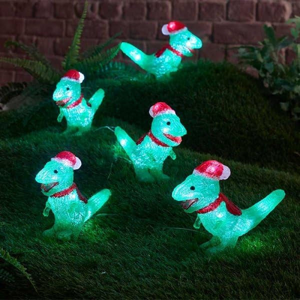 Marco Paul 5 Pack LED Robins Christmas Decorations Battery Operated String Lights with Auto Timer Indoor & Outdoor Festive Xmas Bird Ornaments Novelty Seasonal Home Décor