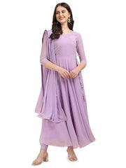 Estationeryhouse Women's Georgette Anarkali Kurta Kurti with Dupatta (Bottoms not Included)