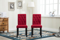 mcc direct Set of 2 Lined Fabric Dining Chairs With Solid Wooden Legs For Home & Commercial Restaurants