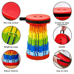 Portable Folding Stool Lightweight Yet More Sturdy with Load Capacity 180KG, Retractable Plastic Foldable Collapsible Stool for Camping Fishing Hiking BBQ Outdoors Indoors Kitchen