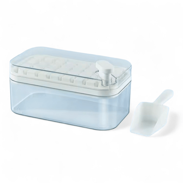 Ice Cube Tray with Lid and Bin, 56pcs Ice Cube Mold, 2 Trays & Ice Scoop, BPA
