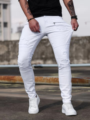 Spring And Autumn Fashion Hong Kong Style Classic Commuter Pants Easy Fashion Casual Daily Slim Fit Jeans Men