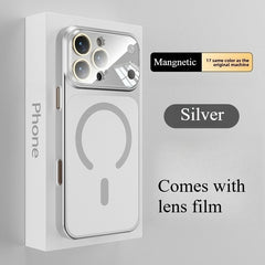 Full Coverage Magnetic Glass Phone Case Shockproof Drop Protection Ultra Thin Matte Finish Compatible with iPhone 17 16 15 Pro Max Series Models