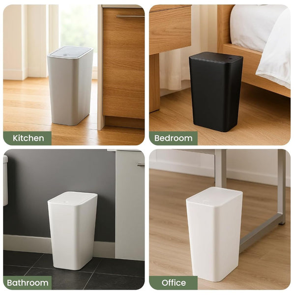 3pcs Elegant toilet bin with lid bathroom bin with lid space saving covered bathroom trash can, a must-have tool for home cleaning, suitable for living rooms, bedrooms, bathrooms, toilets, and kitchens