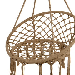 Courtyard Woven Hanging Basket, Hanging Cotton Rope Iron Ring Hanging Chair, Balcony Rocking Chair, Suitable for Indoor, Outdoor, Home, Balcony, Courtyard, Garden, Maximum Load Capacity: 200kg, Material: Iron Ring, Cotton Rope (No Include Cushion)