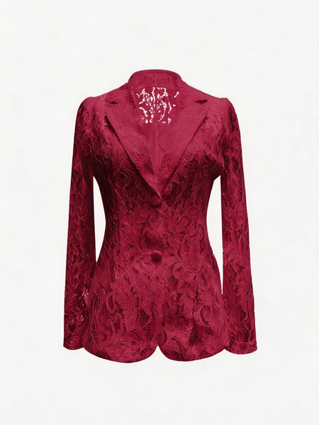 Elegant Semi-Sheer Spring And Summer Blazer with Lining for Women