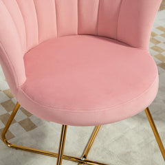 Modern Armchair, Velvet Tufted Accent Chair with Lotus Backrest, Occasional Chair with Steel Legs for Living Room, Bedroom