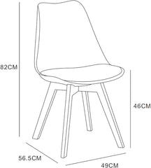 mcc direct 1Pcs Dining Chair Wooden Legs Soft Cushion Pad Stylish DELUXE Retro Lounge Dining Office EVA