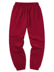 Three-pc Men's Solid Color Plain Elastic Waistband Drawstring Ribbed Cuffed Casual Jogger Pants, Men's Dress Administrative Trousers