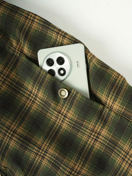 Men's American Size Autumn/Winter Fleece-Lined Warm Plaid Jacket