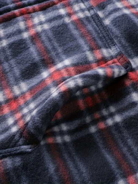 Men's Heavyweight -Lined Hooded Jacket - Full-Zip Plaid Thickened Shirt with Pockets and Adjustable Drawstring, Comfortable and Warm for Autumn and Winter