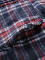 Men's Heavyweight -Lined Hooded Jacket - Full-Zip Plaid Thickened Shirt with Pockets and Adjustable Drawstring, Comfortable and Warm for Autumn and Winter
