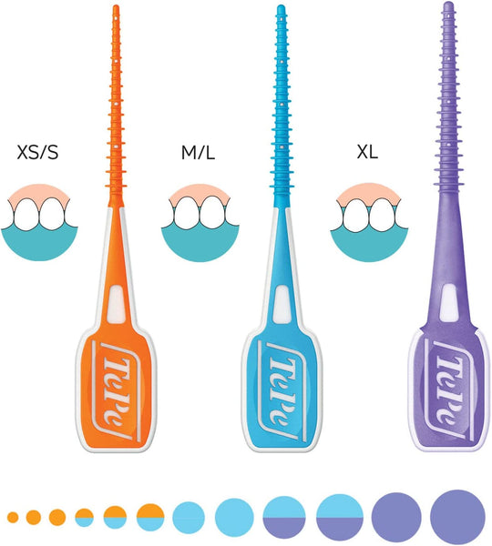 Tepe Easypick Toothpicks, Orange, ISO XS-S, 60Pcs, Dental Plaque Removal Tool, Efficient and Easy Cleaning between the Teeth, Toothpicks for Narrow Gaps