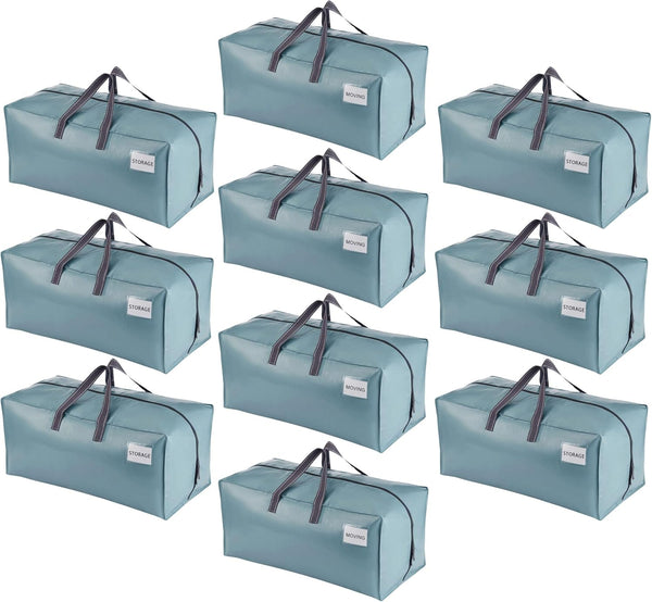 VENO 8 Pack Moving Bags Heavy-Duty Extra Large W/Backpack Straps, Moving House Essentials, Strong Handles & Zips, Clothes Storage, Packing, Laundry Bags, Reusable and Sustainable (Blue, 8 Pack)