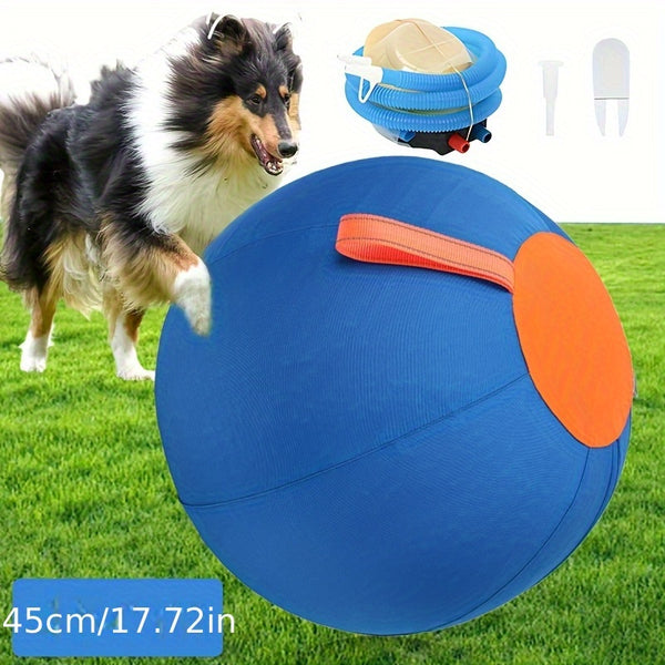 Large Inflatable Herding Ball with Pump - Heavy-Duty Dog Ball with Air Pump for All Breeds, Durable Indoor/Outdoor Play, Training & Herding Games, Easy Inflation, No Batteries/Electricity Required, Safe for Puppies & Adult Dogs, Large Dog Ball for F