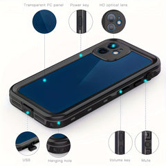 IP68 Waterproof 360° Full Body Case For iPhone 11 12 13 Pro Max Shockproof Dustproof Dirtproof Built-in Screen Protective Phone Case