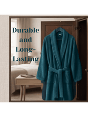Mens and Ladies Shawl Collar Bathrobe 100% Egyptian Cotton Unisex Shawl Collar Dressing Gown Terry Towelling Bathrobe One Size