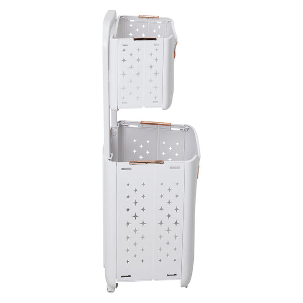 Foldable Newspaper and Magazine Holder with Wheels Multi-purpose Living Room Organisational Basket, Laundry Basket with Wheels Trolley-style Laundry Basket, Hard-wearing and Duration-proven, High Load-bearing Capacity