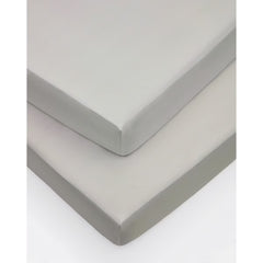 Sanderson 300 Thread Count Cotton Deep Fitted Sheet 2 Pack, King Size in Silver Grey