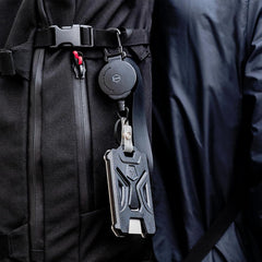 MNGARISTA Retractable Badge Holder, Heavy Duty Carabiner Keychain, Tactical ID Card Holder with 31.5