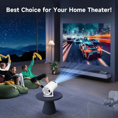 A Compact Projector That Can Decode 4K Videos, Has a Local Resolution of 720P, And Features Wireless And Wireless 5.2 Connectivity. This Portable Device Includes Automatic Vertical Keystone Correction And a Stand That Can Rotate 180 Degrees